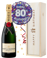 80th Birthday Champagne and Balloon...